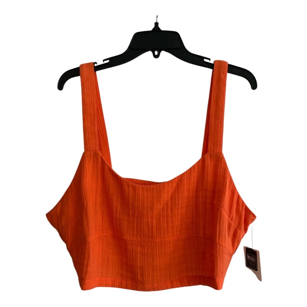NWT Rip Curl Orange Premium Surf Crop Top or Bralette Smocked Back Size Large